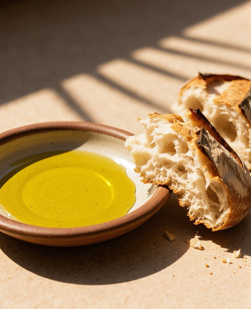 Aceite de oliva y pan artesano